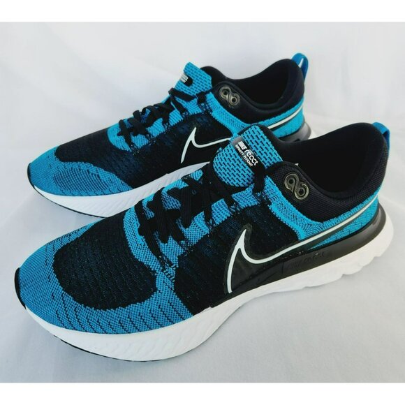 14 MEN\'S NIKE REACT INFINITY RUN FLYKNIT 2 CT2357-400 BLUE BLACK RUNNING main image 4